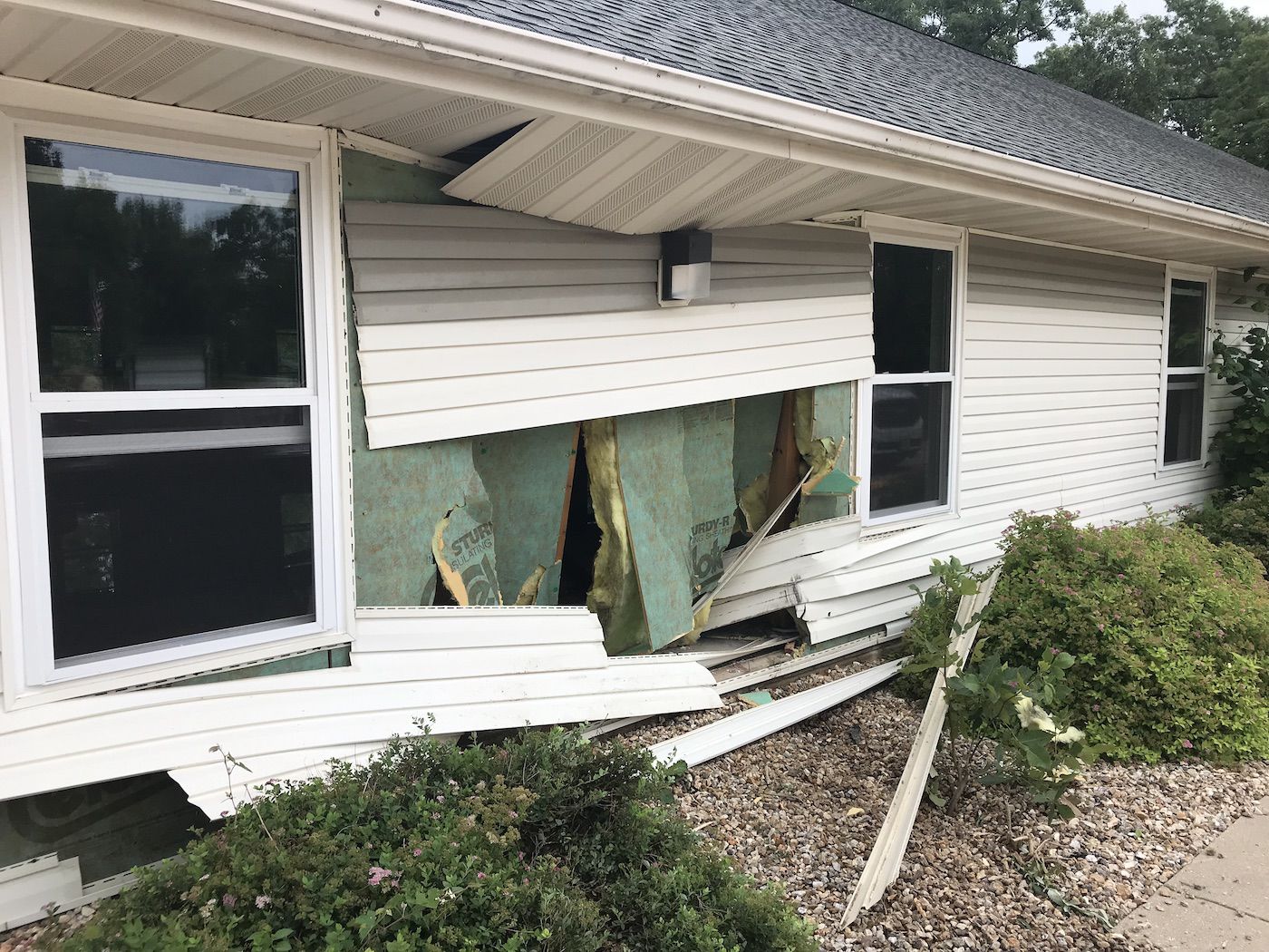 Damage At Lake West Aquatic Center From Car Crash
